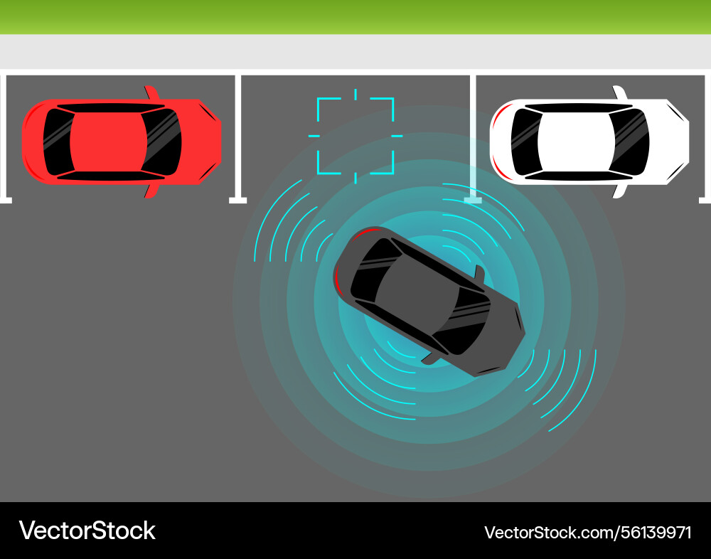 Smart car with remote sensing and sensor system Smart car with remote sensing and sensor system vector image