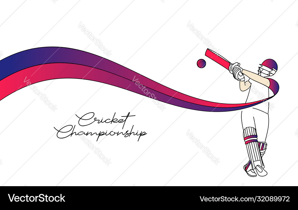 Abstract colorful pattern with batsman and bowler vector image