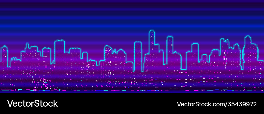 Background with futuristic cityscape vector image