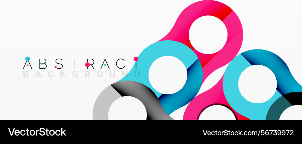 Bright colorful circles overlap creating modern vector image
