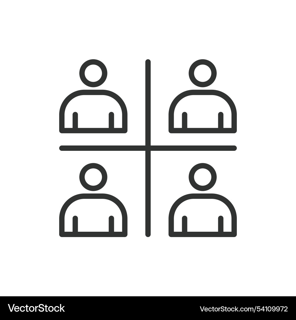 Customer segmentation icon in line design Vector Image