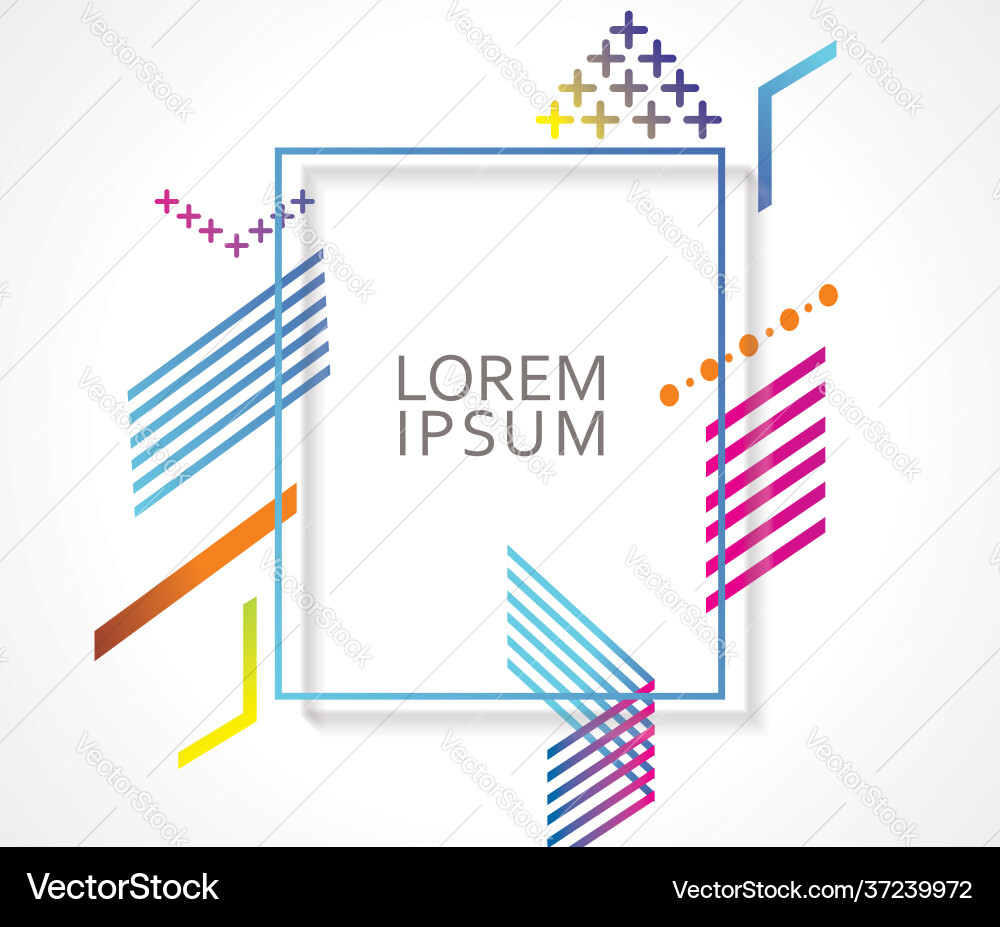 Flat geometric pattern with frame can be used Vector Image