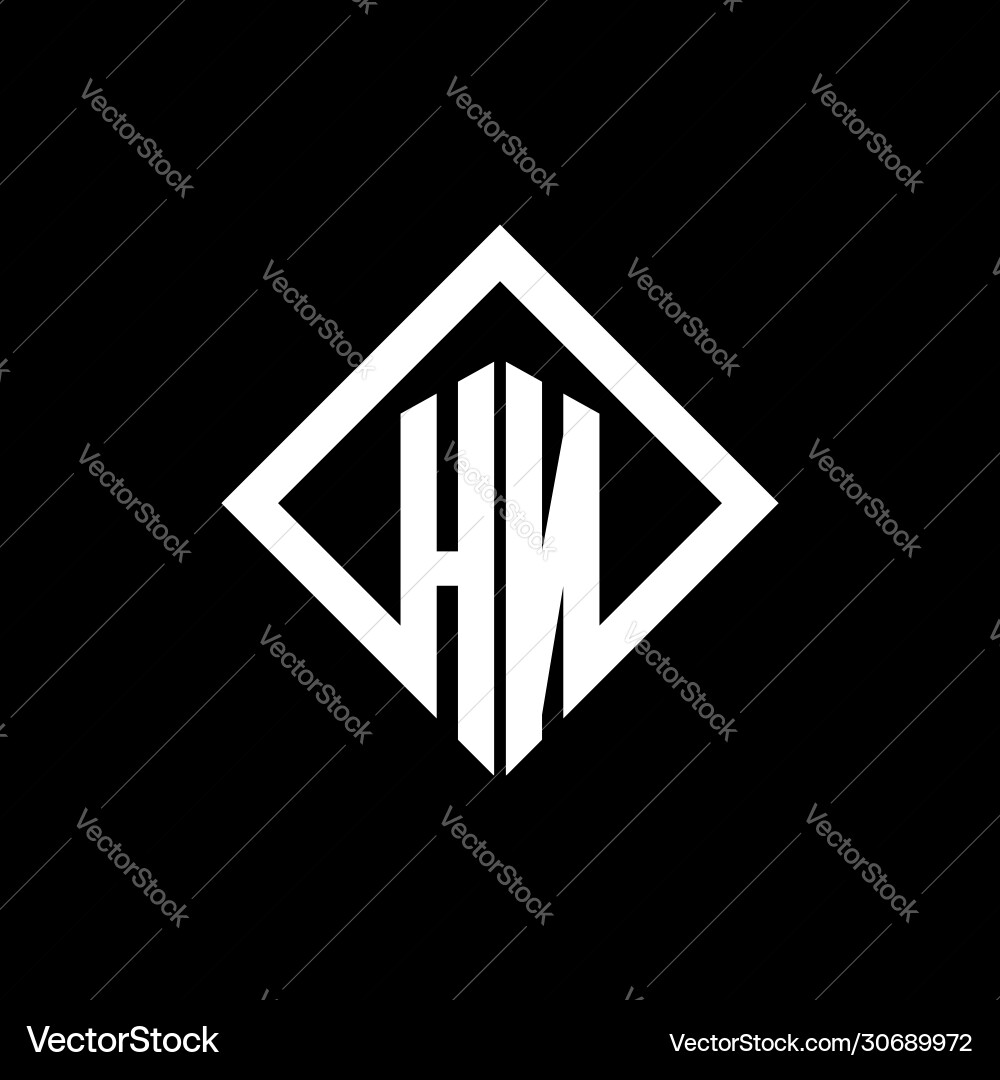 Hn logo monogram with square rotate style design Hn logo monogram with square rotate style design vector image