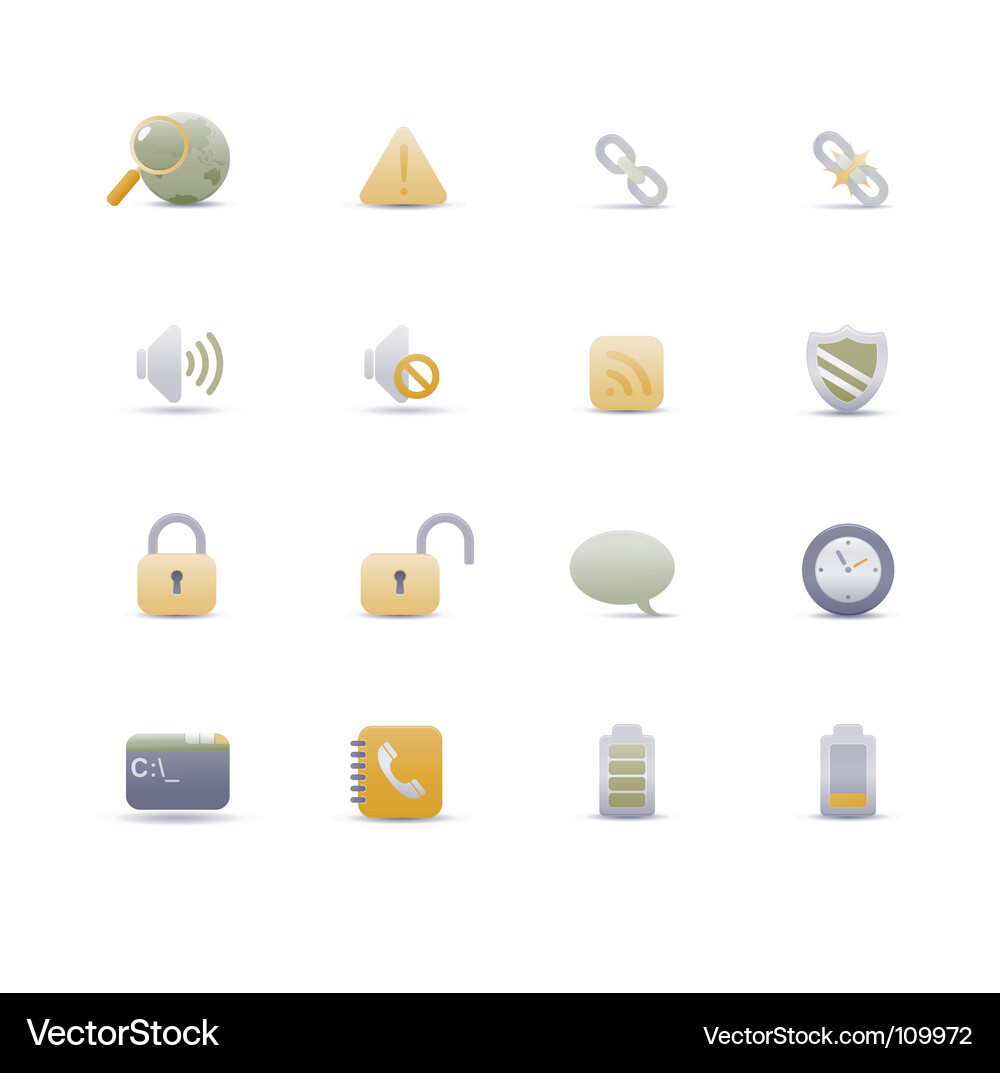 Modern Computer Icons Vector Image