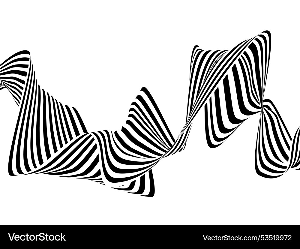 Overlapping wave stripes abstract background Vector Image