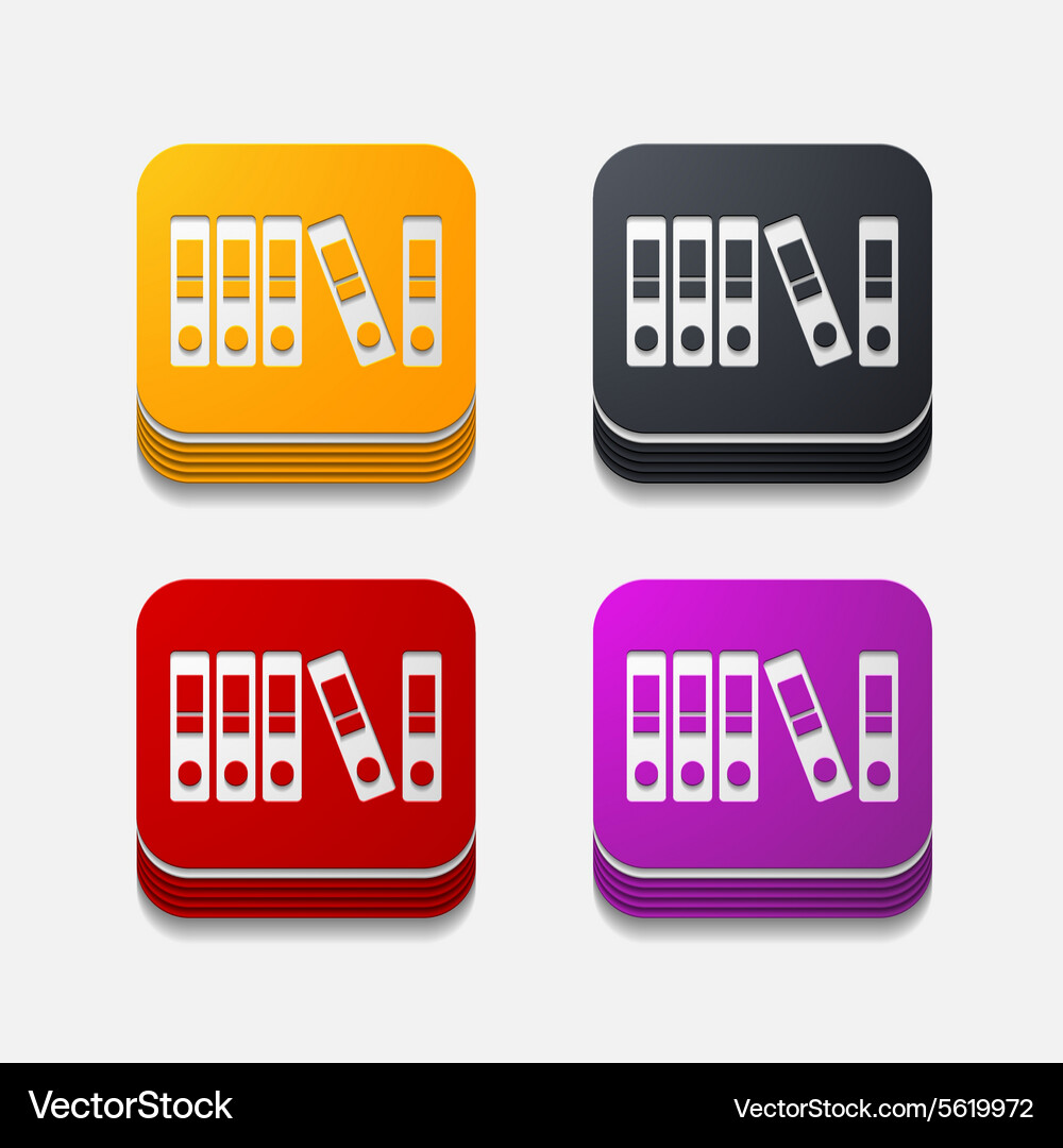 Square button folder Vector Image
