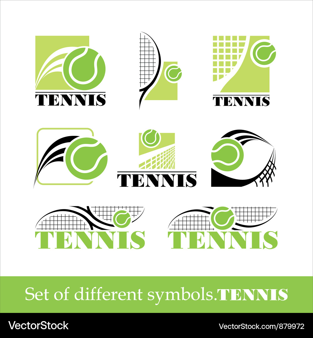 Tennis Symbols and Icons vector image