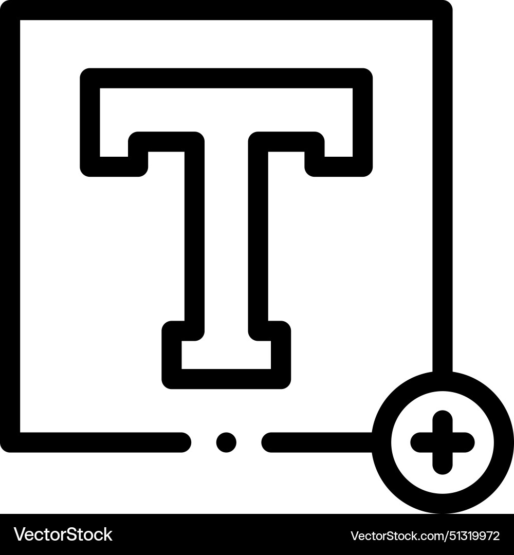Textsymbol Dünnes lineares Design isoliert Textsymbol Dünnes lineares Design isoliert vektorbild