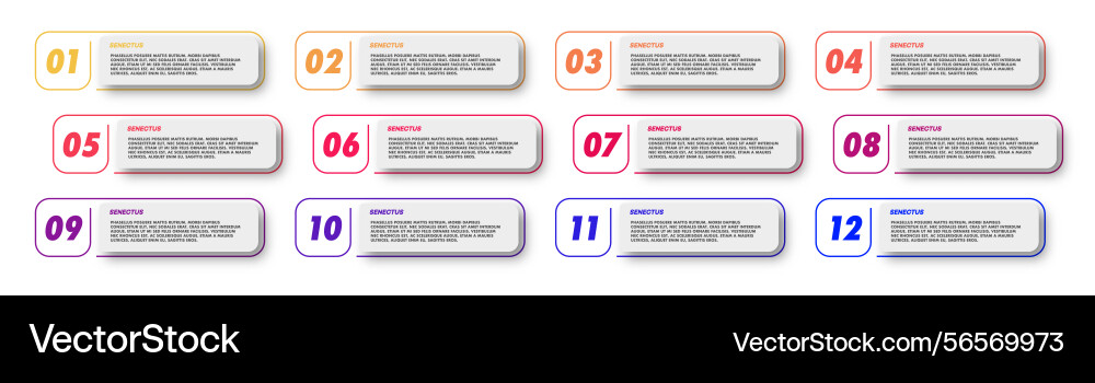 Bullet points numbers from 1 to 12 list markers Bullet points numbers from 1 to 12 list markers vector image