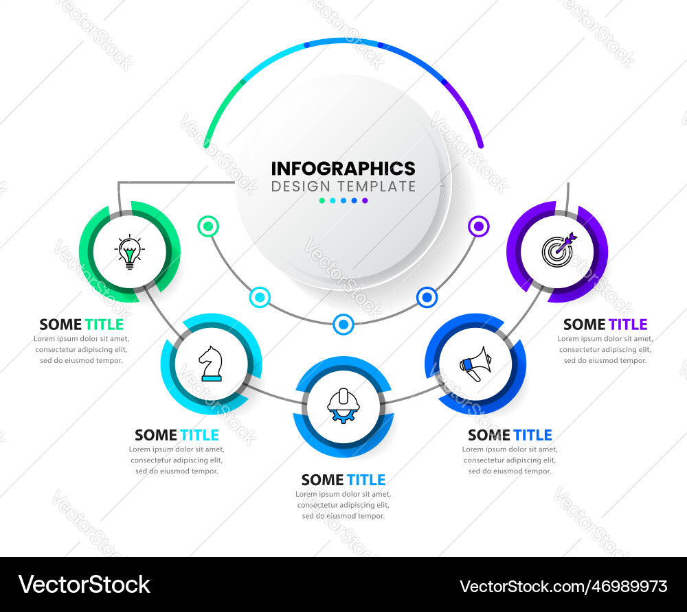 Circular Workflow Template with Steps vector image