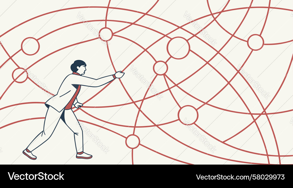 Connecting Network Lines Vector Image