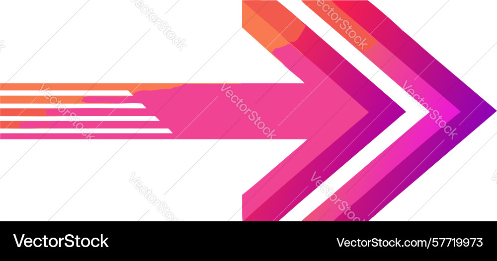 Flowing gradient right arrow design generative ai vector image