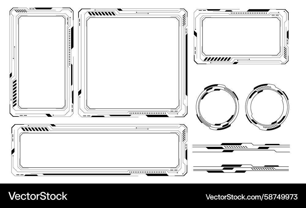 Futuristic HUD Interface Elements Vector Image