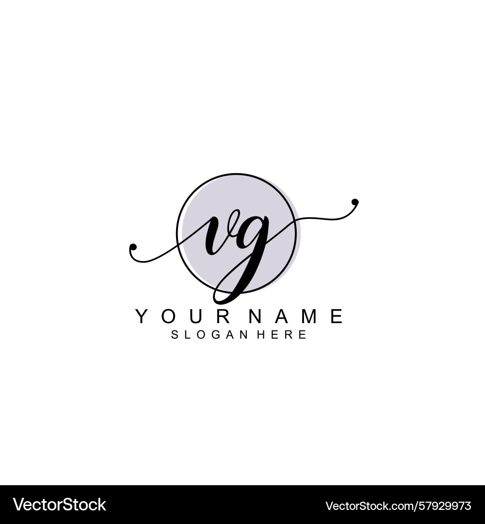Handwriting logo concepts with initial vg Vector Image