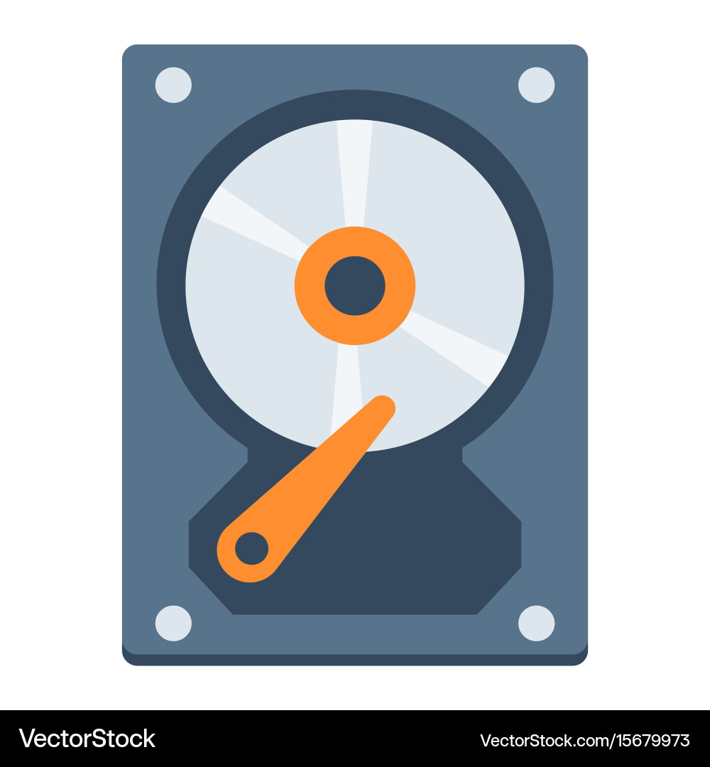 Hard disk flat icon hardware and hdd vector image