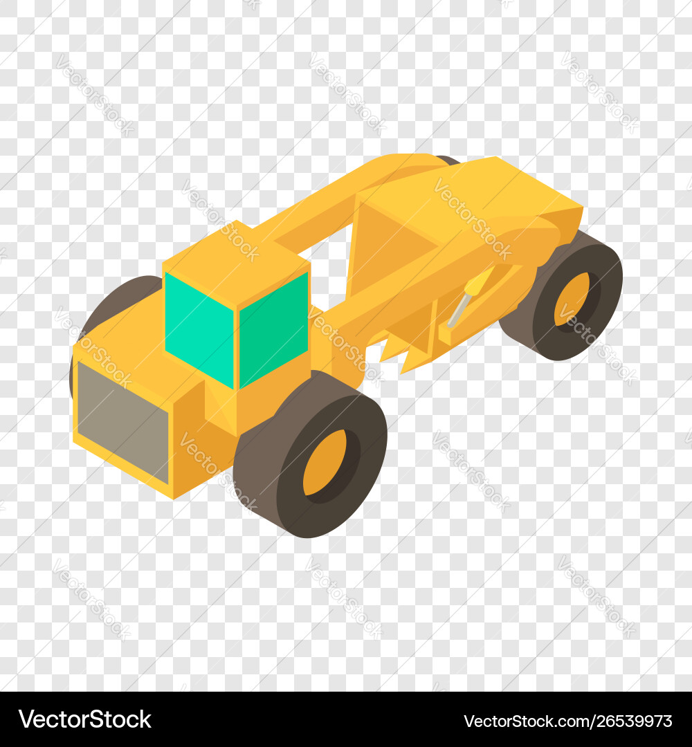 Motor grader machine icon isometric 3d style Motor grader machine icon isometric 3d style vector image