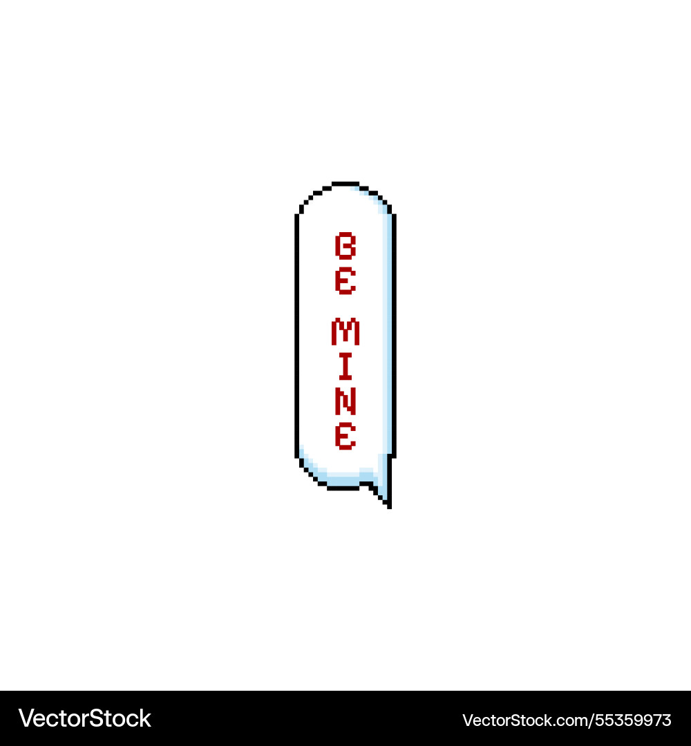 Speech bubble with be mine text pixel art y2k Speech bubble with be mine text pixel art y2k vector image