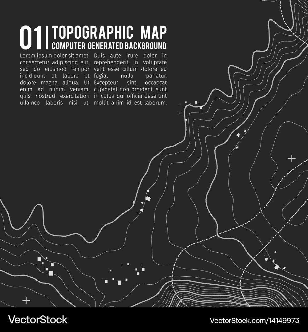 Topographic map background with space for copy Vector Image