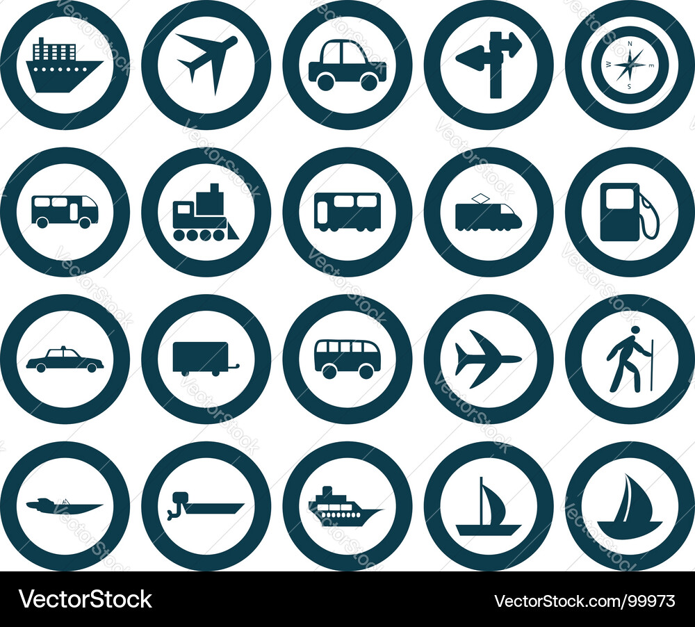 Transportation icons set vector image