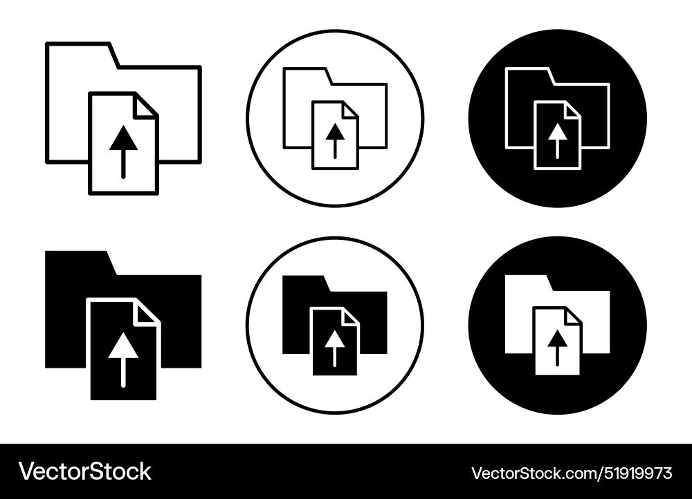 Upload file icon collection of outline thin line vector image