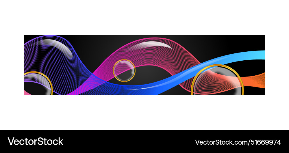 Abstract flow of colorful dynamic waves vector image