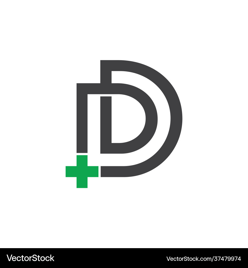 Abstract letter bd plus medical logo – Royalty-Free Vector | VectorStock, image size:1000x1080