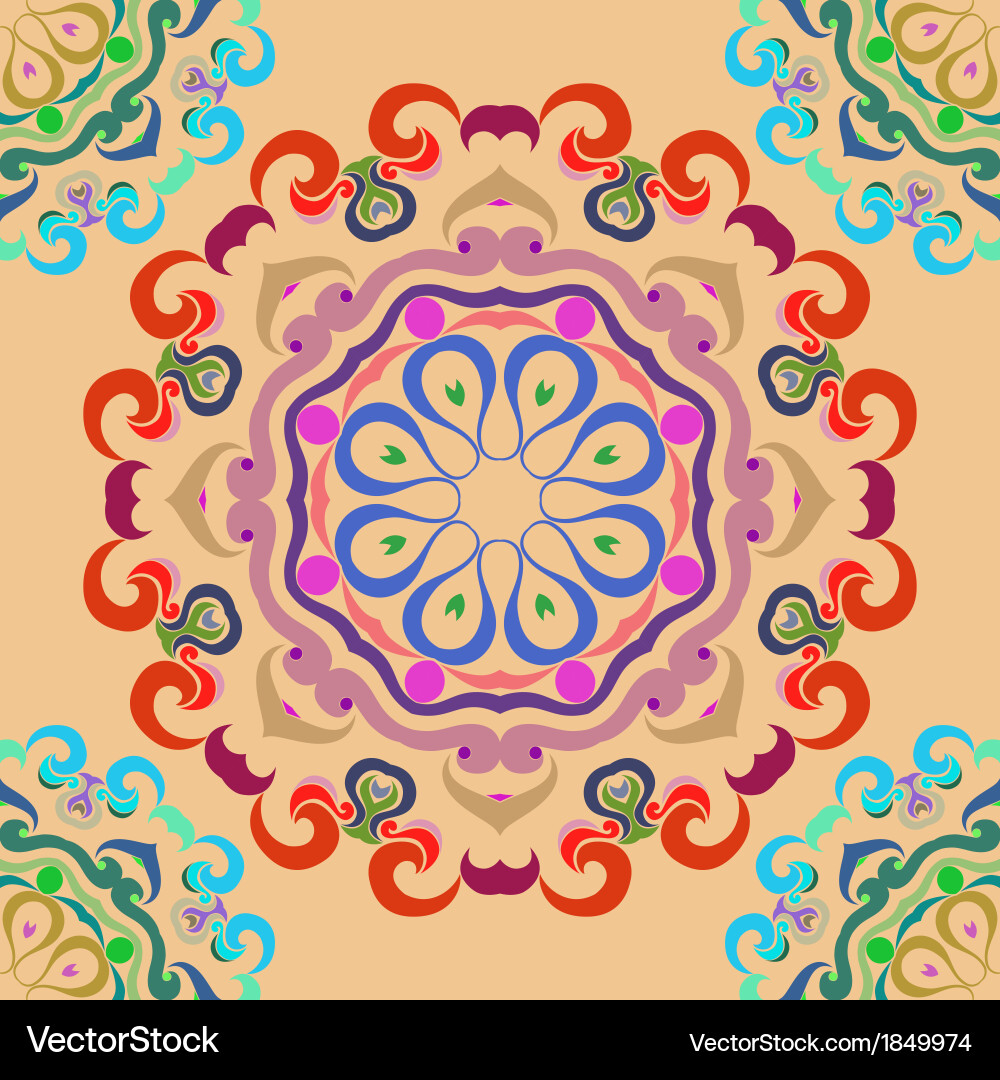 Abstract round seamless pattern vector image