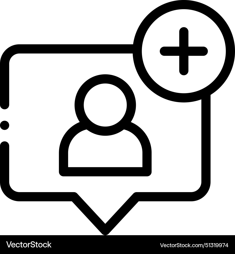 Add user icon thin linear style design isolated Add user icon thin linear style design isolated vector image