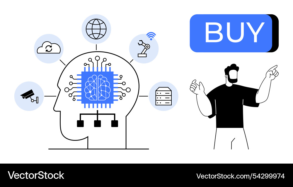 Ai technology development in various industries Vector Image