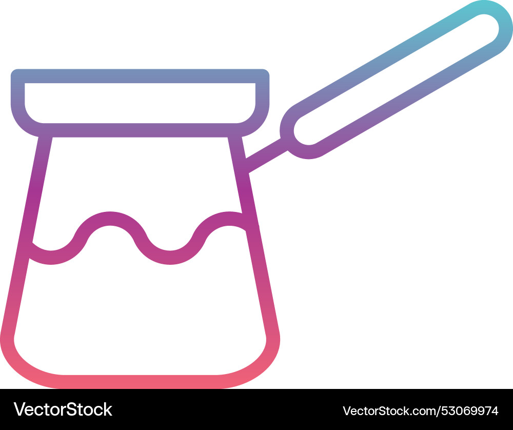 Cezve line gradient design Vector Image
