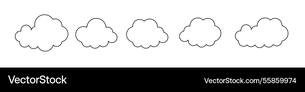 Clouds line art icon databases networking Vector Image