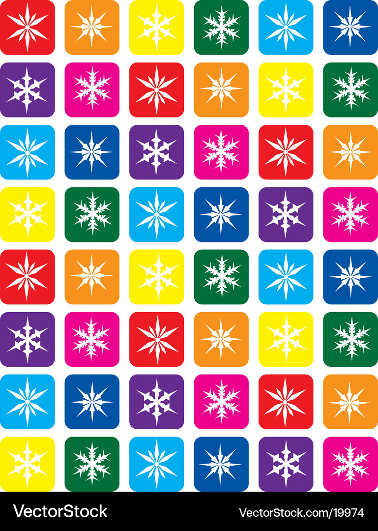 Color snowflake pattern background Vector Image