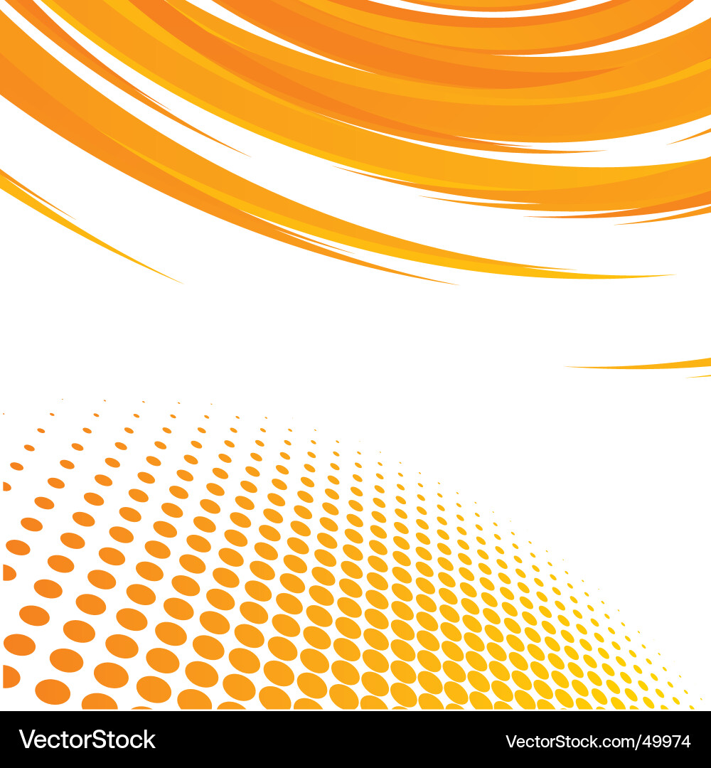 Dynamic Orange Curves Background Vector Image