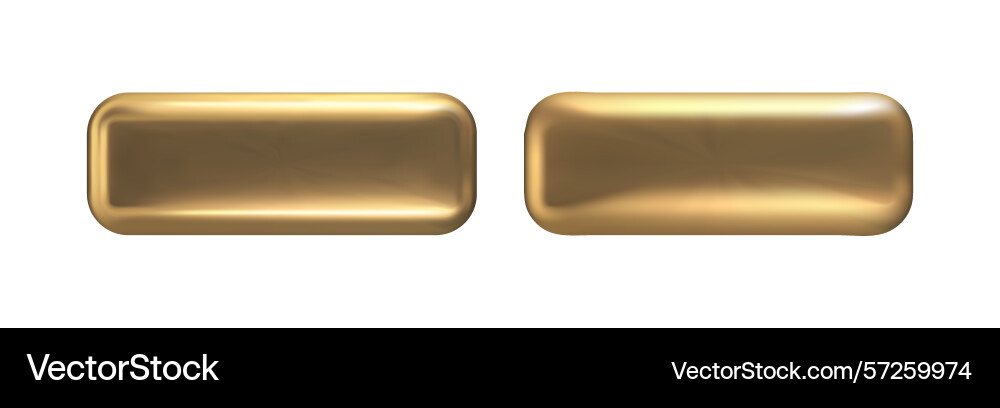 Golden 3d button with rectangle frame for cta Golden 3d button with rectangle frame for cta vector image