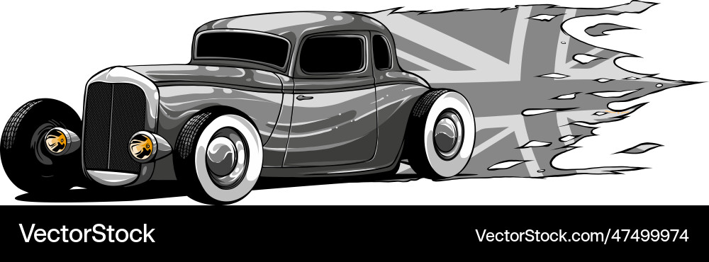 Monochromatic of hot rod with united Vector Image