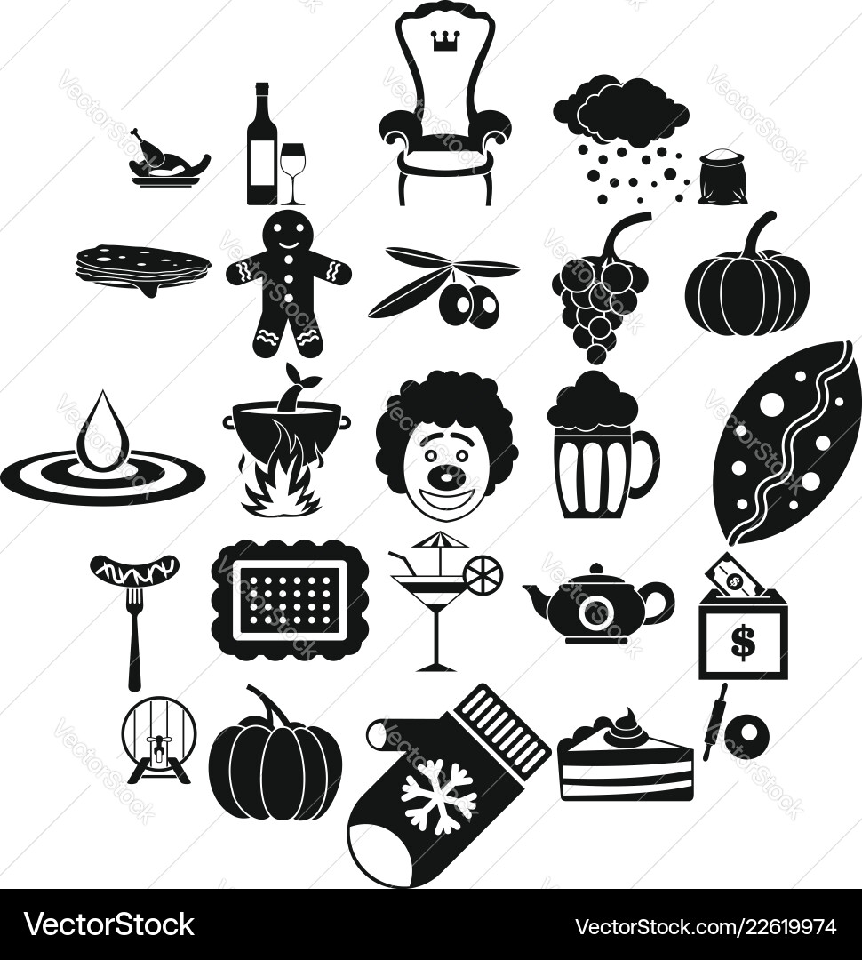 Munificence icons set simple style Munificence icons set simple style vector image