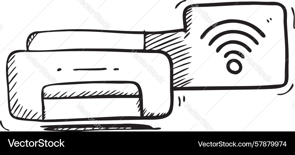Wireless printer with network connections smart Vector Image