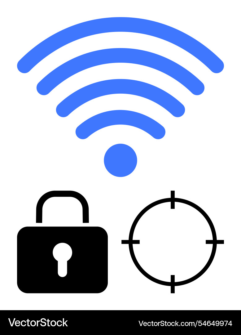 Wireless signal with lock and target symbols Wireless signal with lock and target symbols vector image