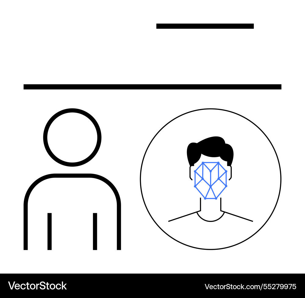 Facial recognition and user identity verification Facial recognition and user identity verification Vector Image