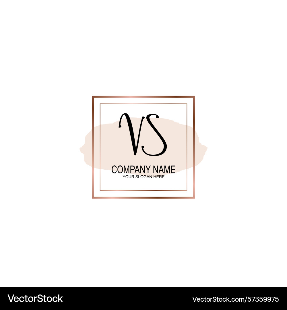 Minimalist handwritten vs initial logos with soft Vector Image