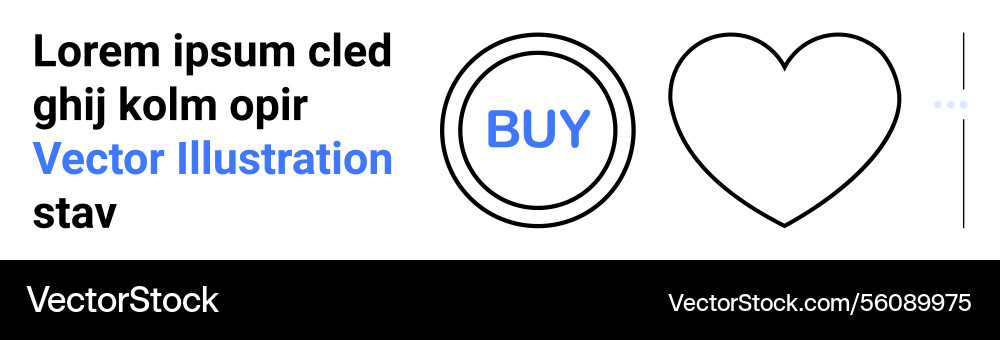 Minimalistic design with heart outline buy button Vector Image