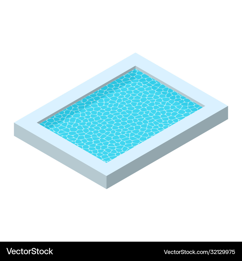 Realistic Rectangular Pool - Isometric View vector image