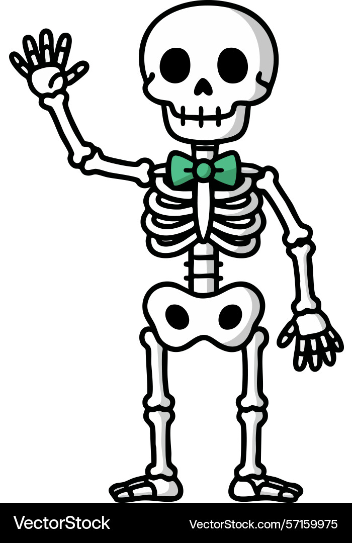 skeleton with bow tie