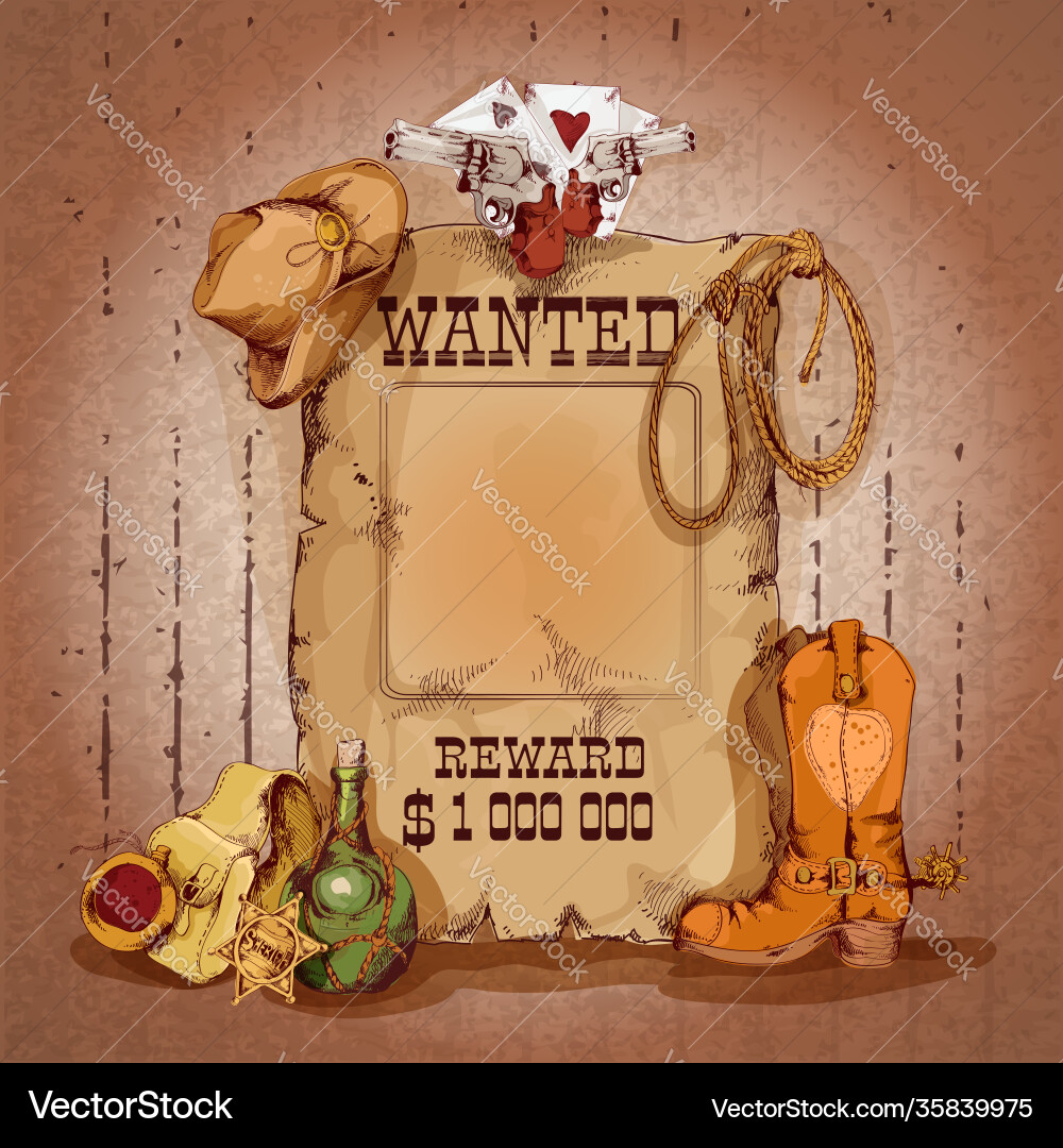 Wild west poster vector image