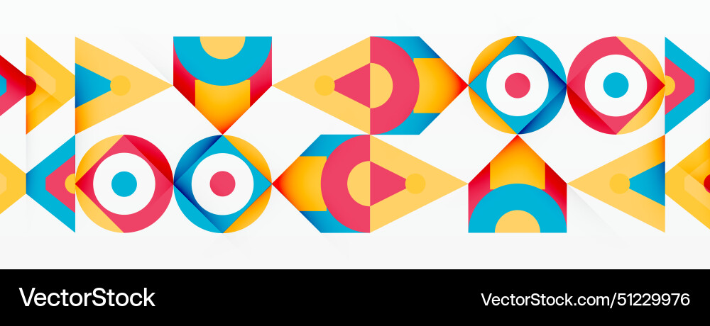 A colorful geometric pattern with arrows vector image