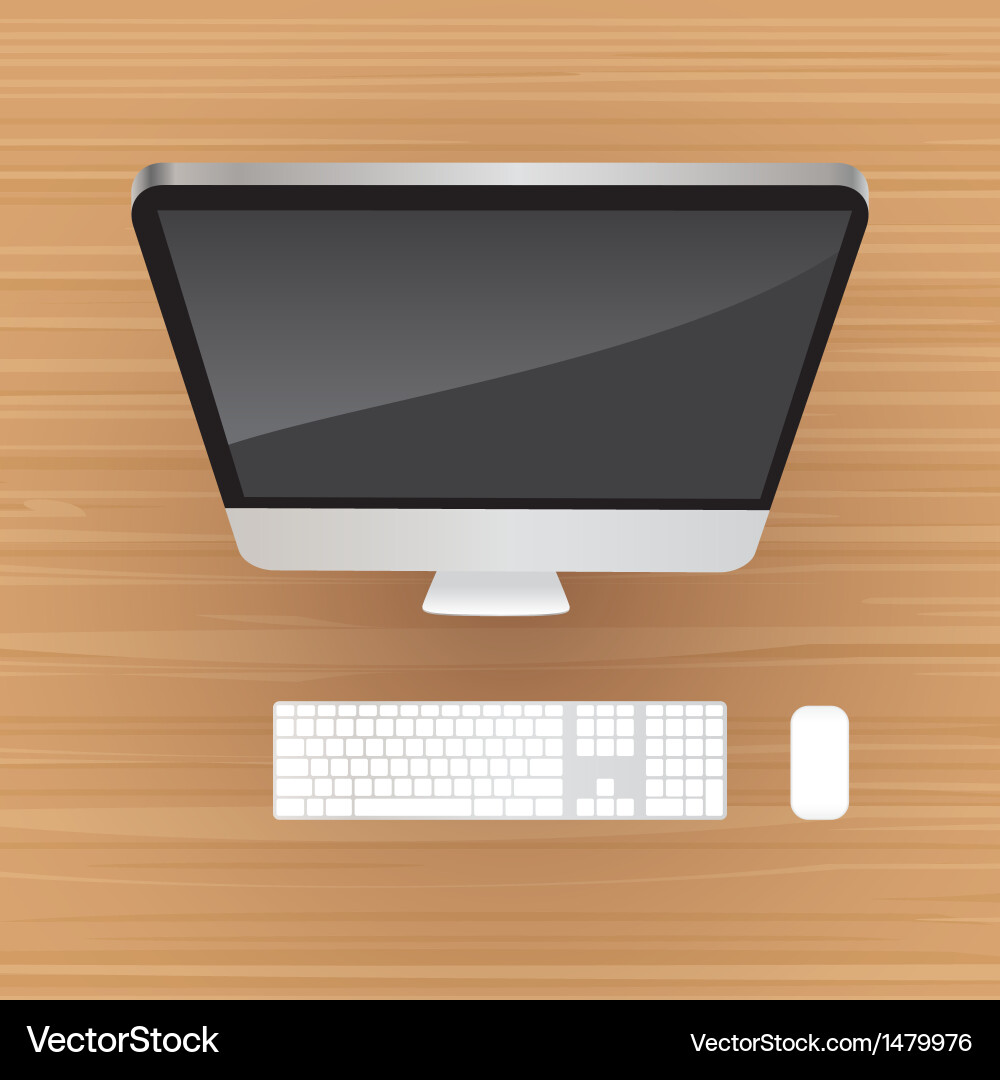 Aluminum Desktop Computer Royalty Free Vector Image