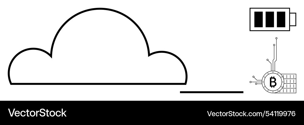 Cloud computing concept with technology vector image