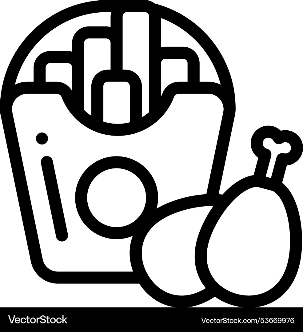Fast food icon thin linear style design isolated Fast food icon thin linear style design isolated vector image