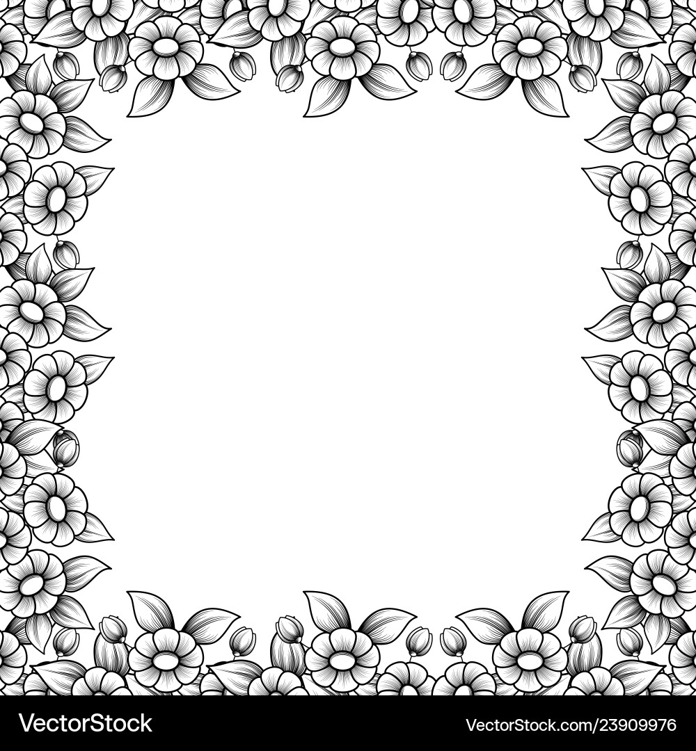 Floral Daisy Frame Vector Image
