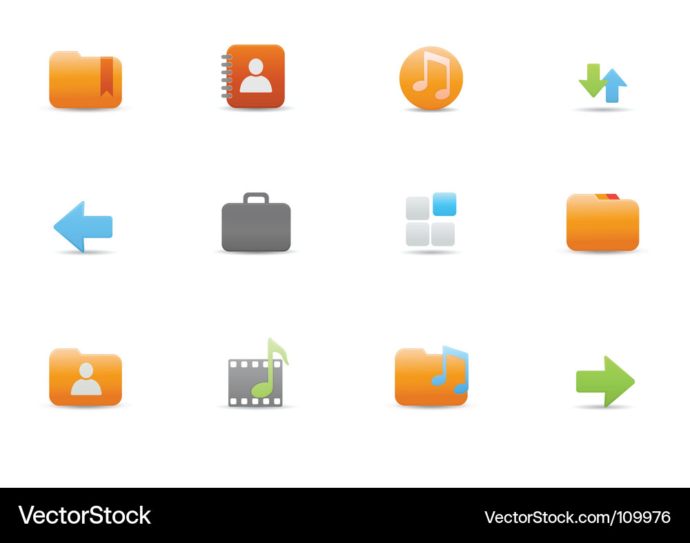 Icons for common computer functions Vector Image